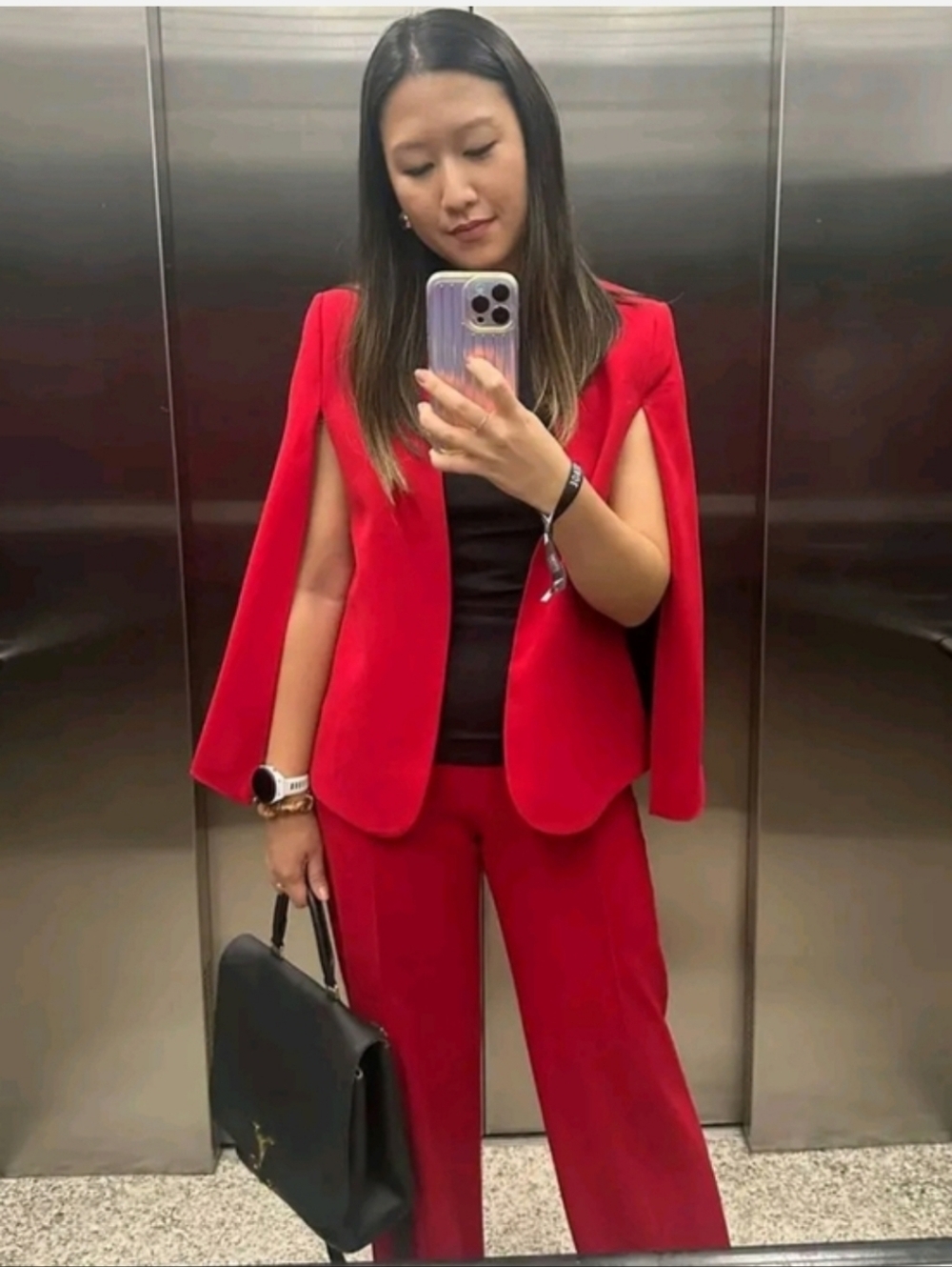 ZARA CAPE BLAZER JACKET RED SIZE XS - Picture 11 of 16